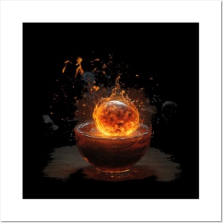 Flaming Ball in a Cauldron Posters and Art